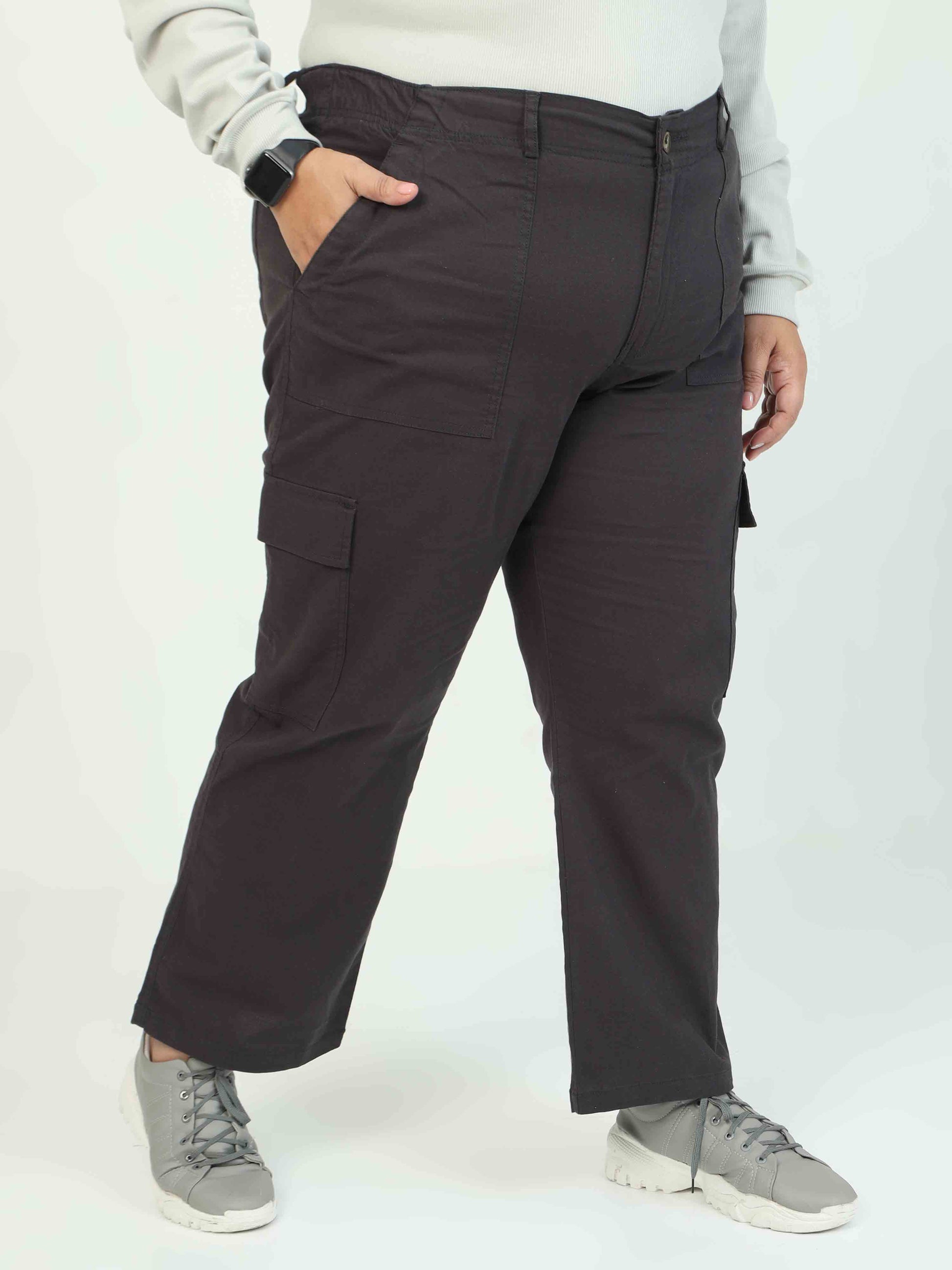 Curve Graphite Plus Size Cargo Pants For Women