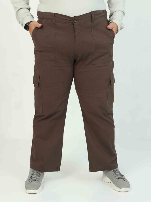 Brown Plus Size Cargo Pants For Women