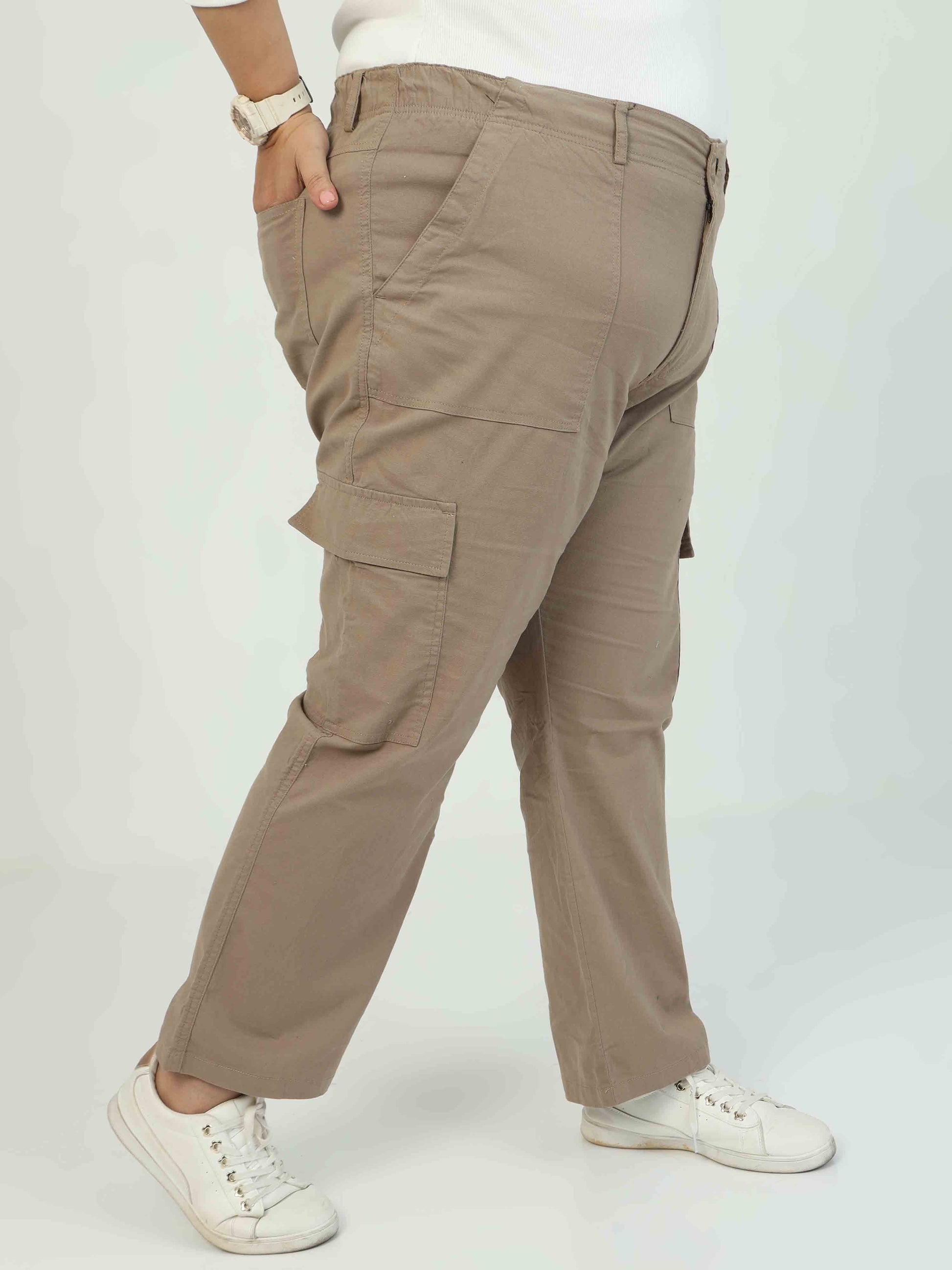 Plus Size Beige Cargo Pants Womens