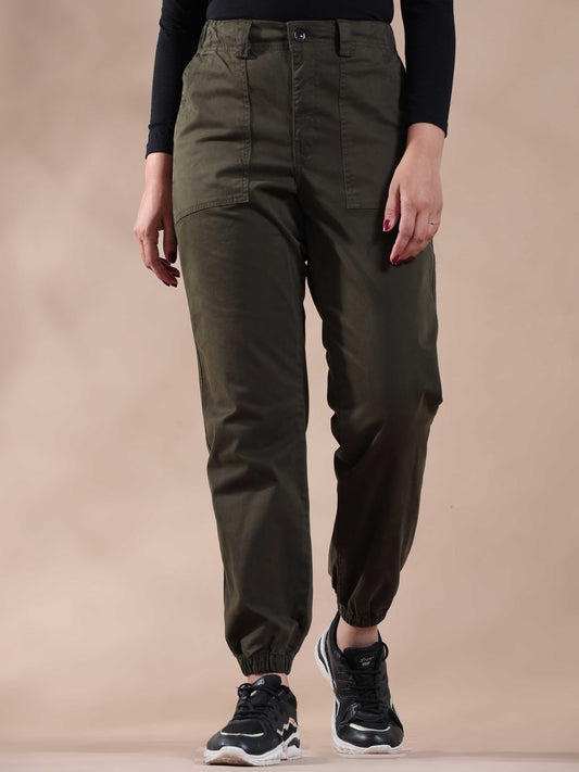 Vintage Olive Joggers For Women