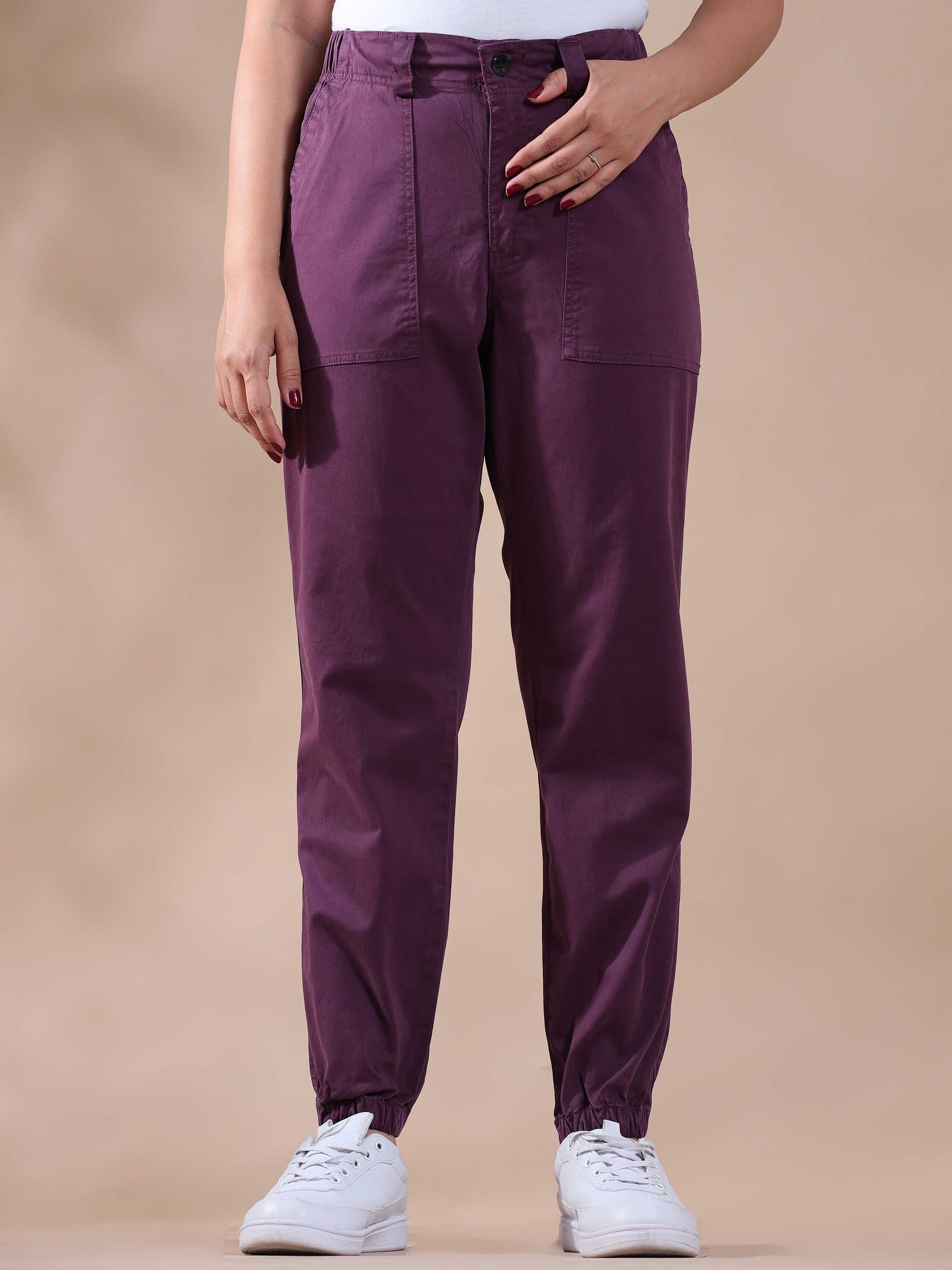 Vintage Purple Jogger Pants For Women