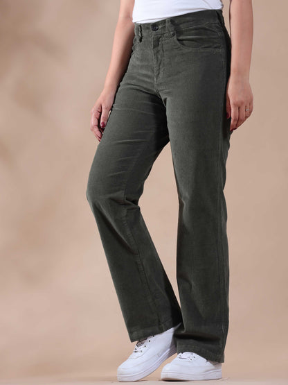 Olive Corduroy Trousers for Women