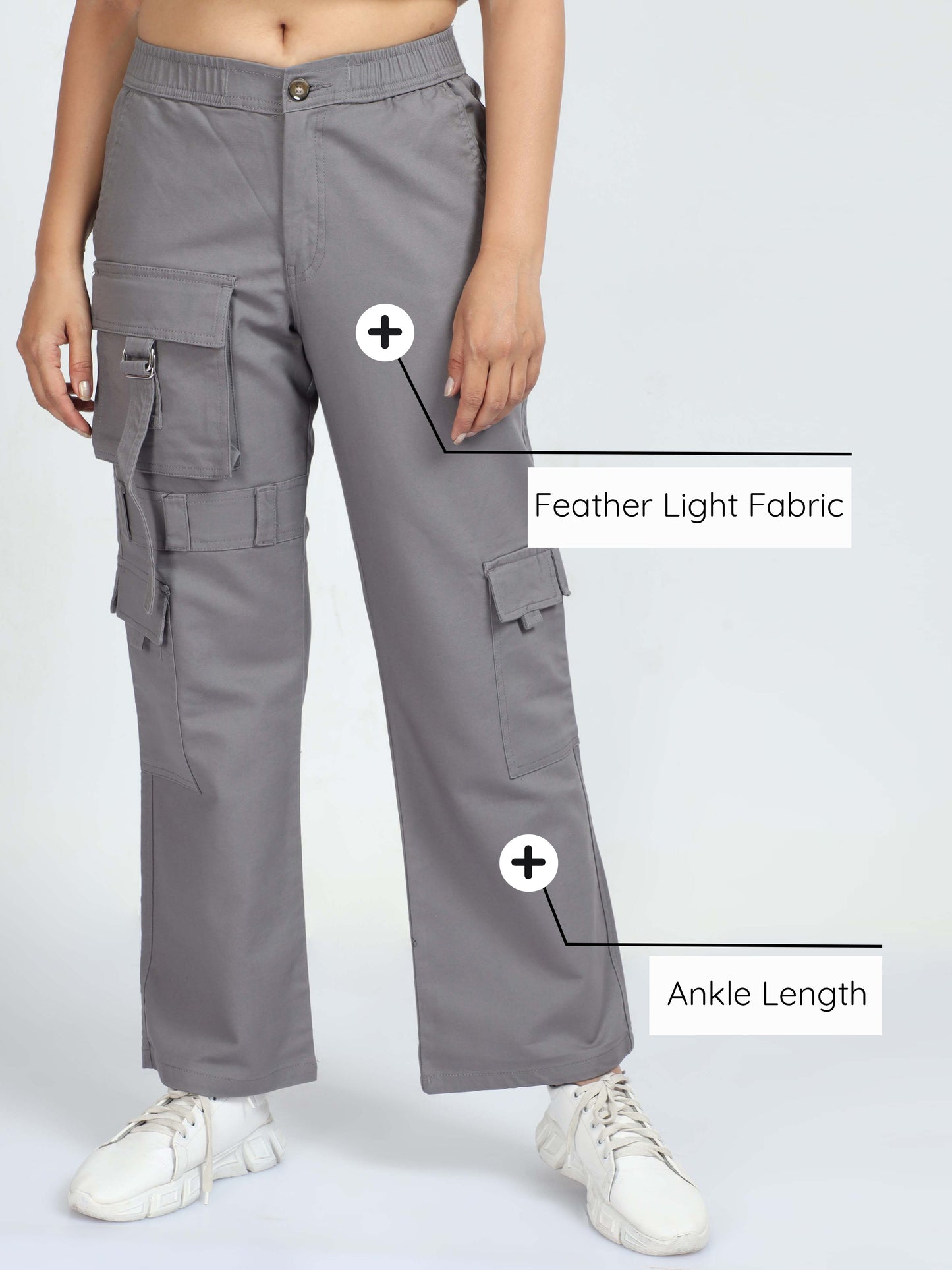 Ash Baggy Cargo Pants for Women