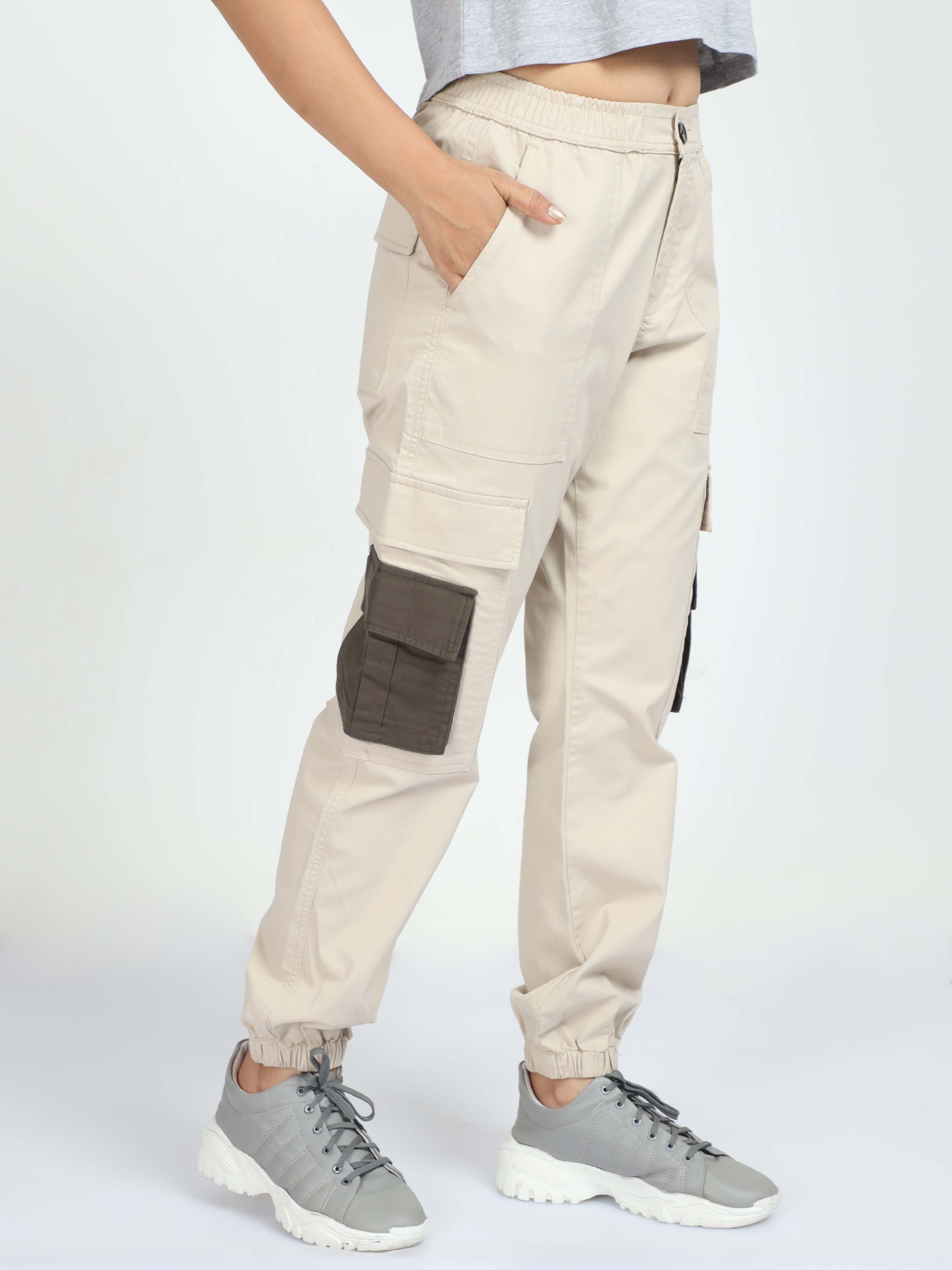 Womens joggers online cream