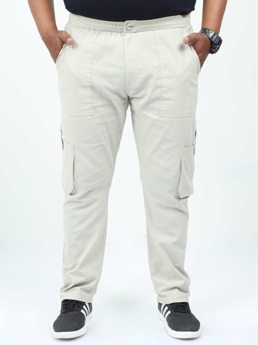 Beige Xxl Cargo Pants For Mens