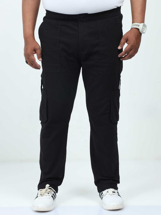 Black Plus Size Cargo Pants For Mens