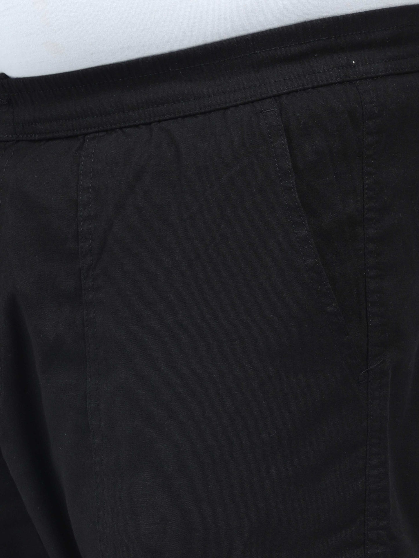 Black Plus Size Cargo Pants For Mens