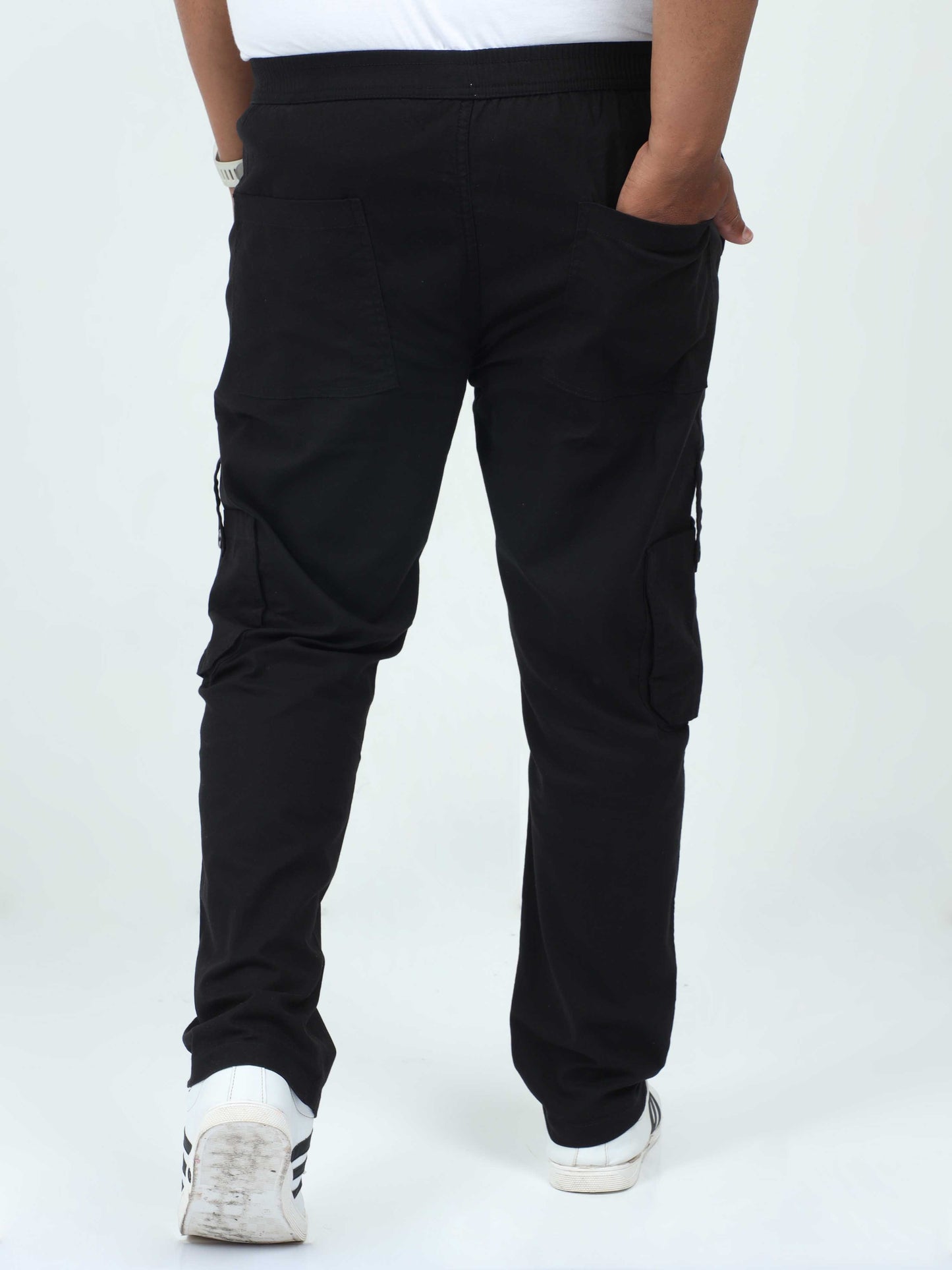 Black Plus Size Cargo Pants For Mens