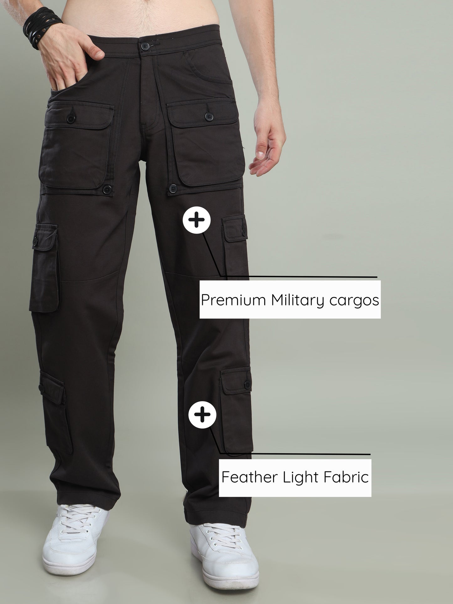 Graphite Baggy Cargo Pants For Men