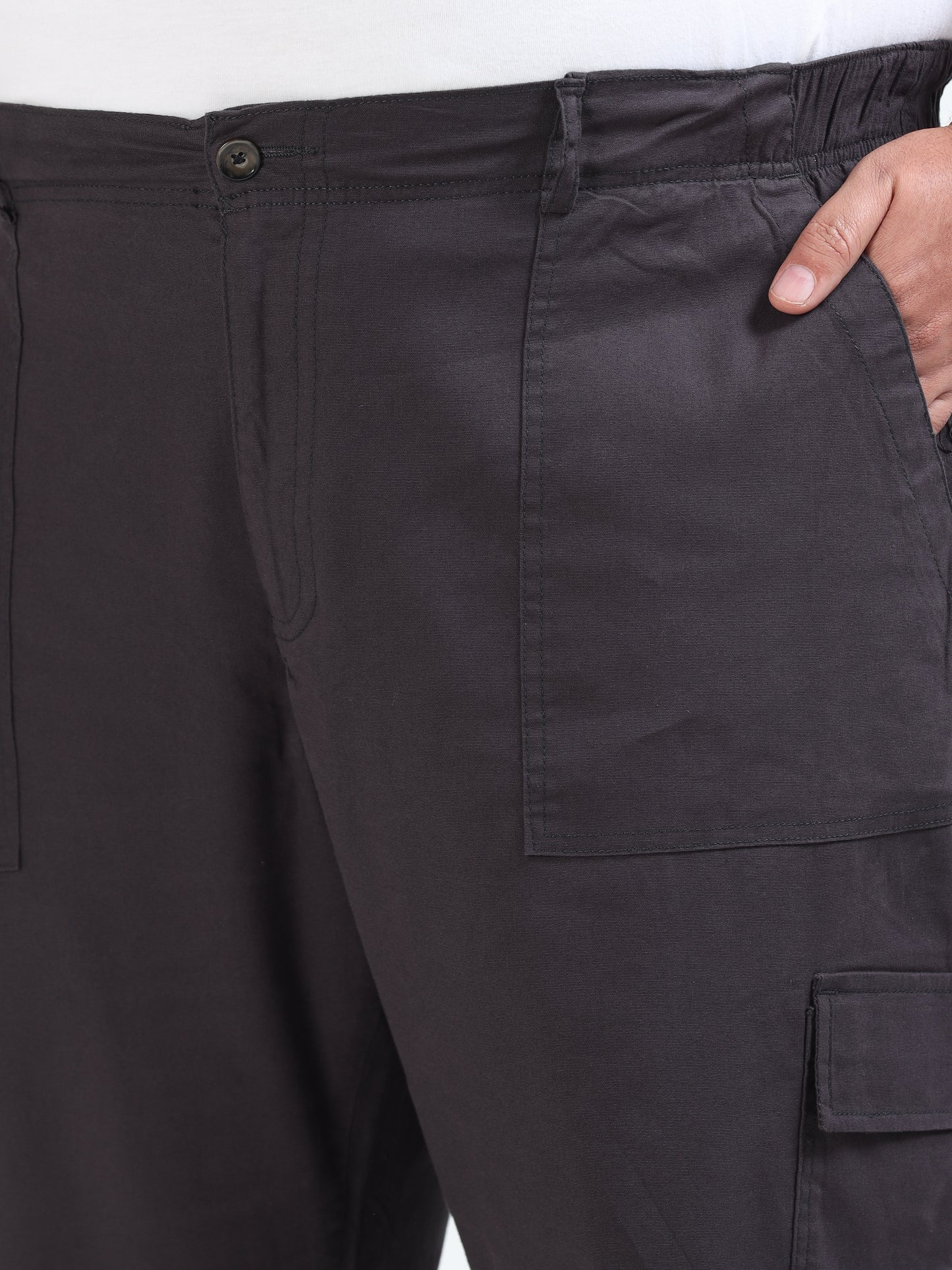 Classic Curve Graphite Big Size Cargo Pants for Men