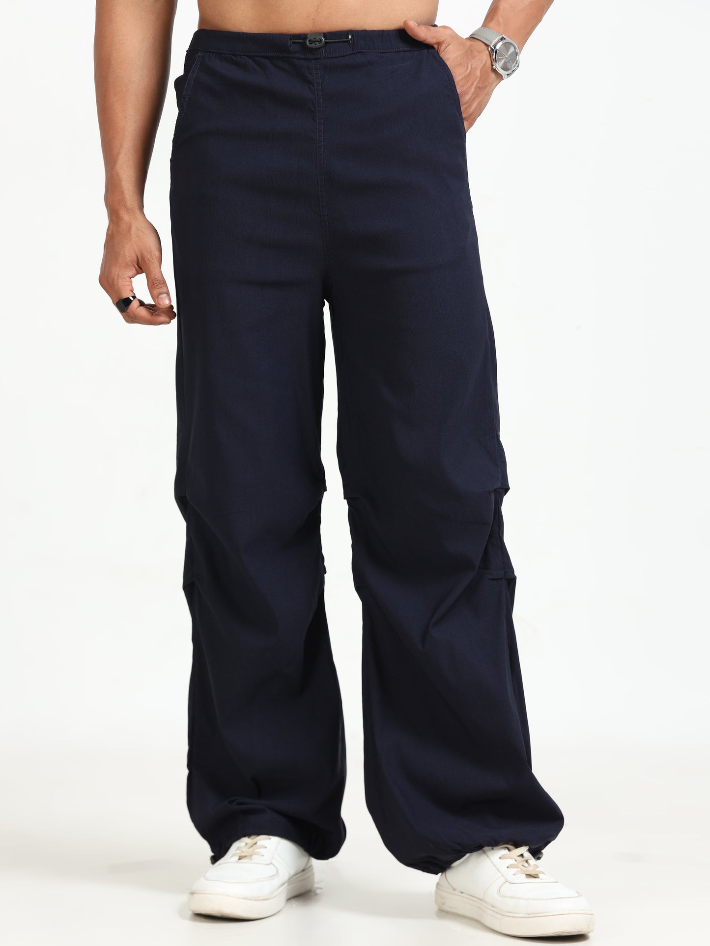 Navy Parachute Pants for Men