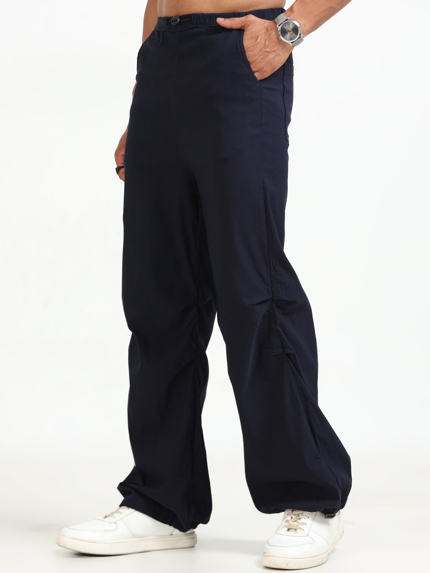 Navy Parachute Pants for Men