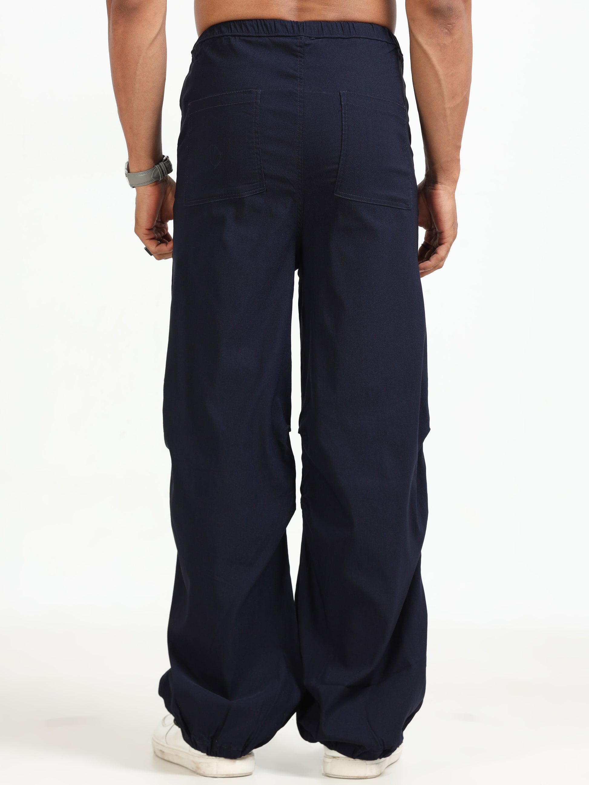 Navy Parachute Pants for Men