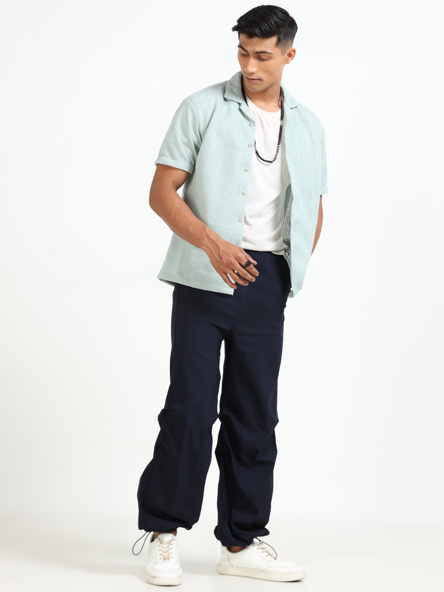 Navy Parachute Pants for Men