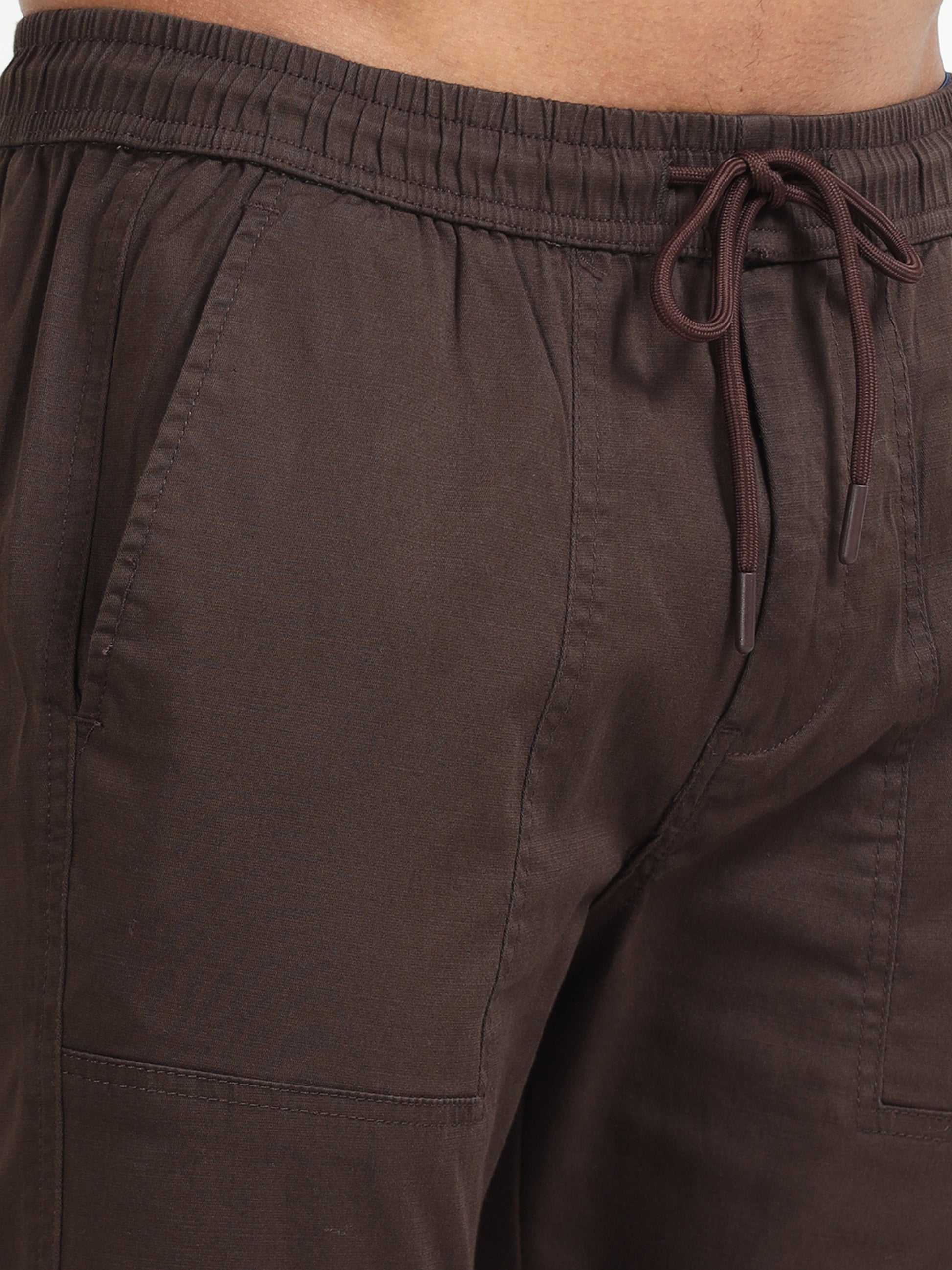 Brown Comfy Airport Trousers for Men