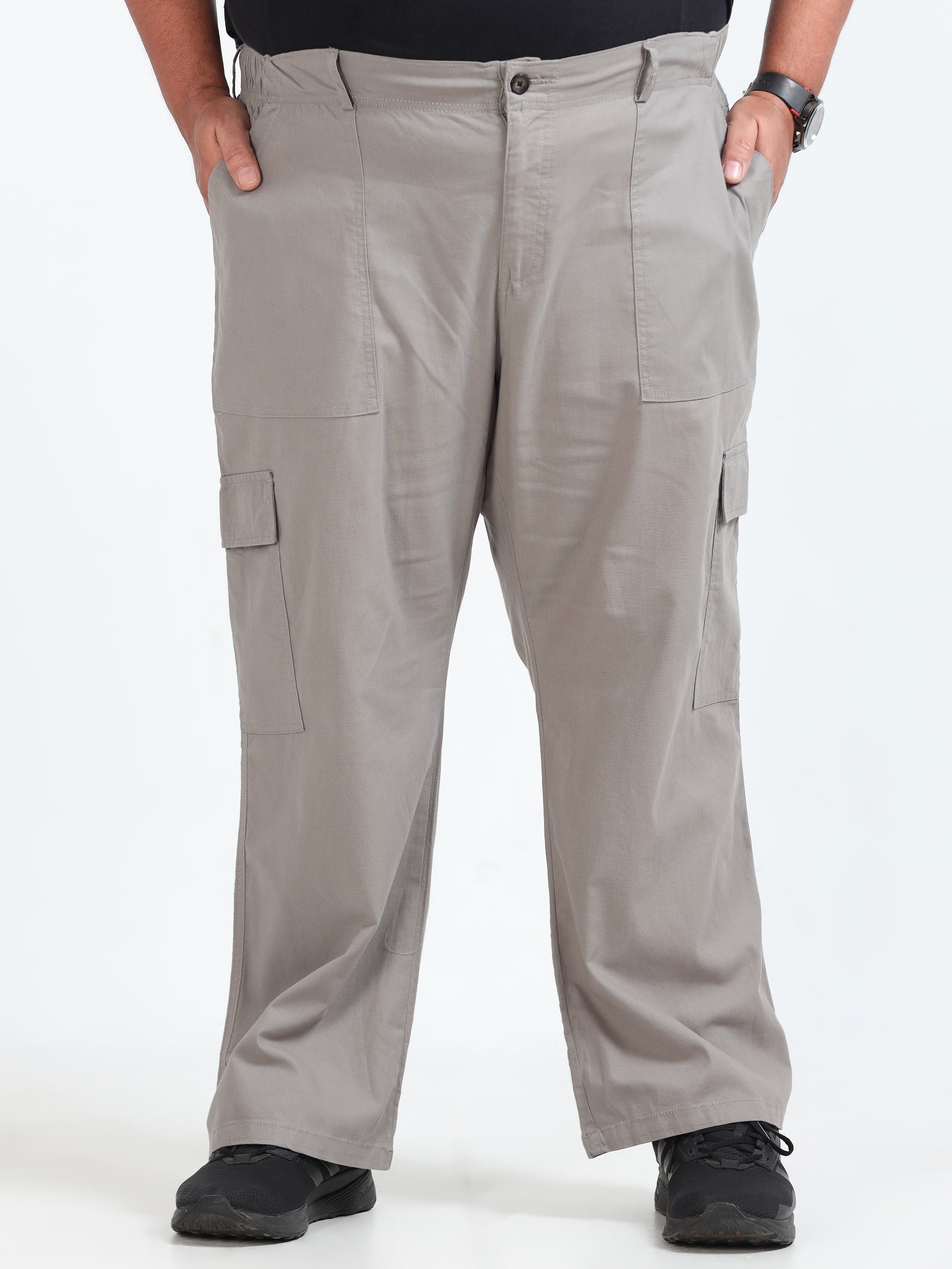 Classic Curve Plus Size Khaki Cargo Pants for Men