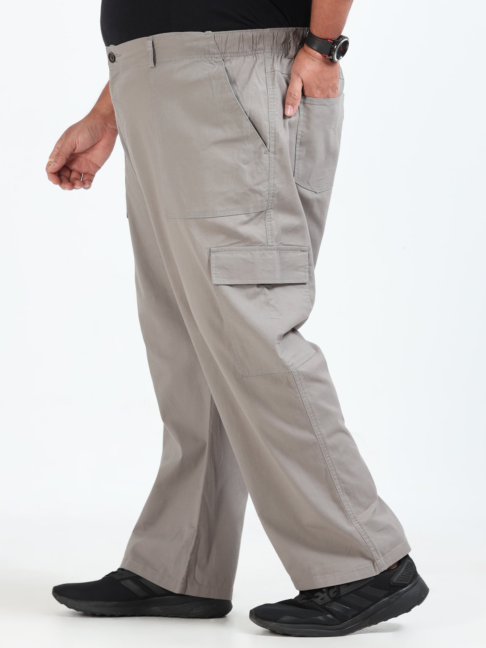 Classic Curve Plus Size Khaki Cargo Pants for Men