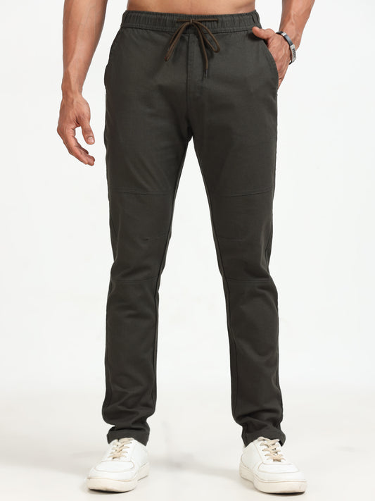 Traveller Olive Linen Trousers for Men