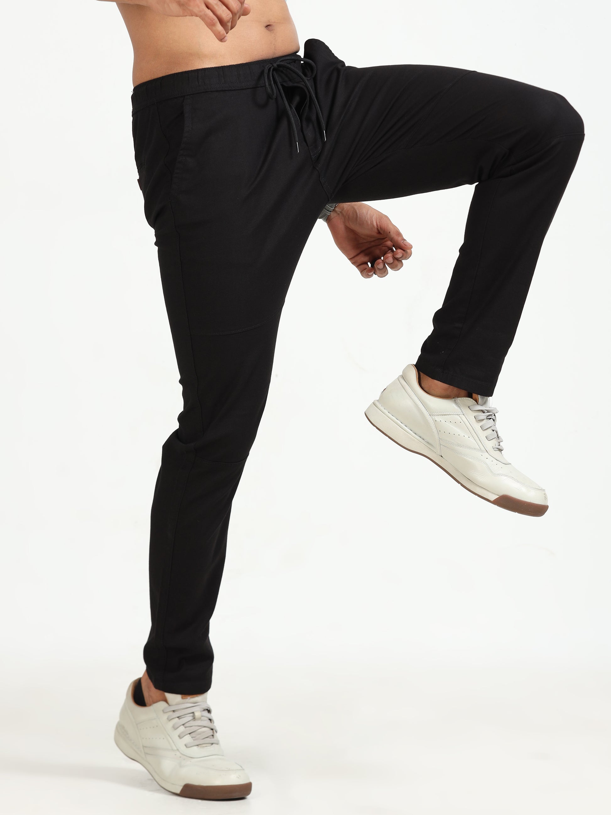 Traveller Black Linen Pants for Men