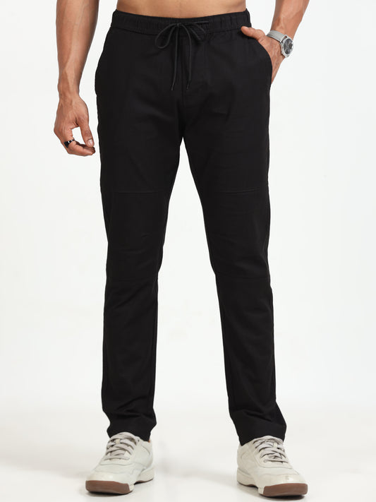 Traveller Black Linen Pants for Men