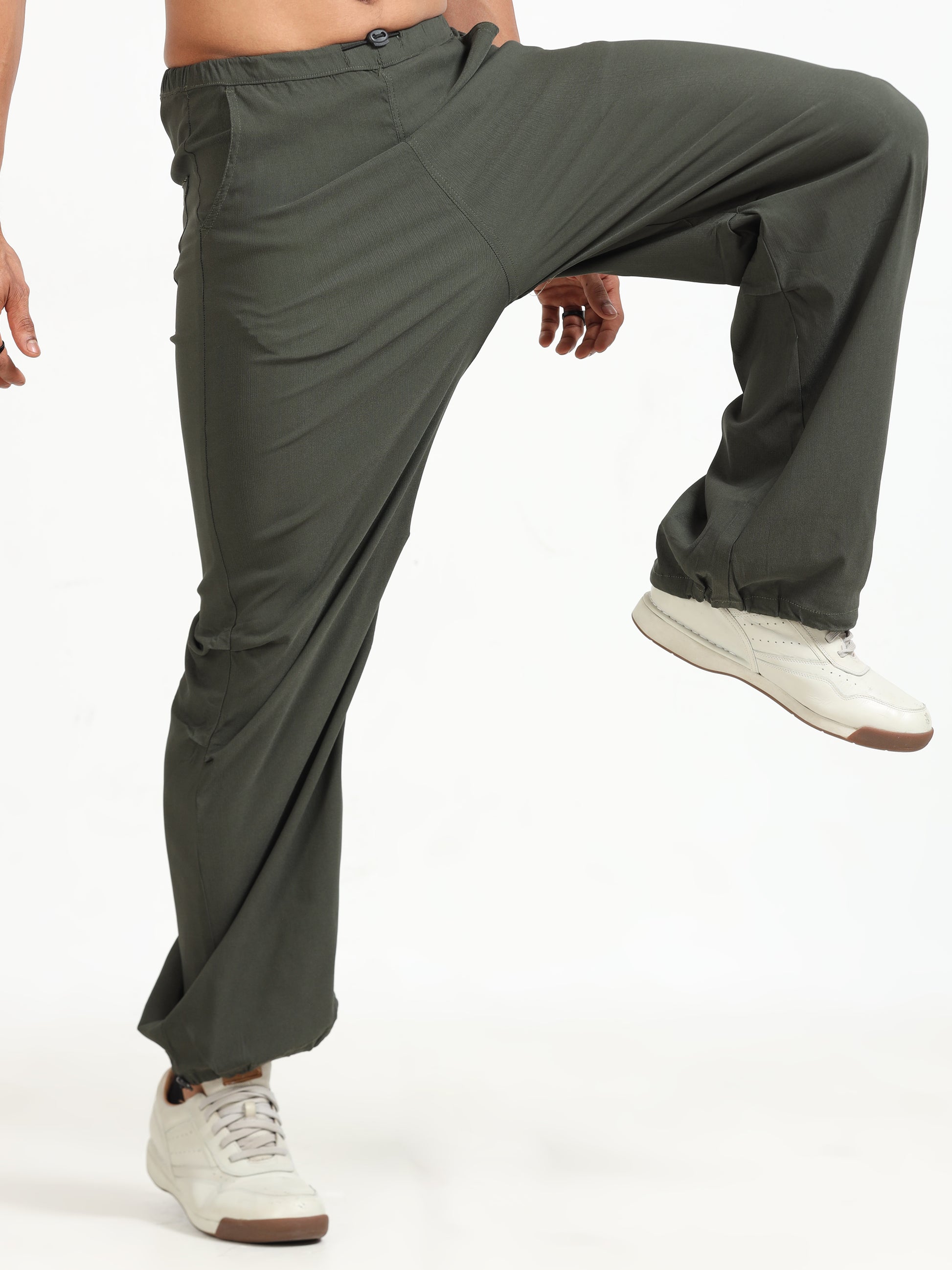 Olive Parachute Pants for Men