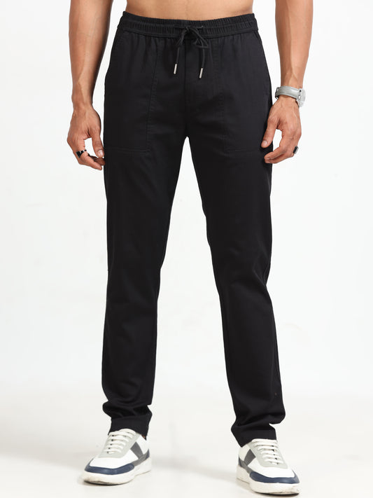 Black Comfy Airport Pant for Men