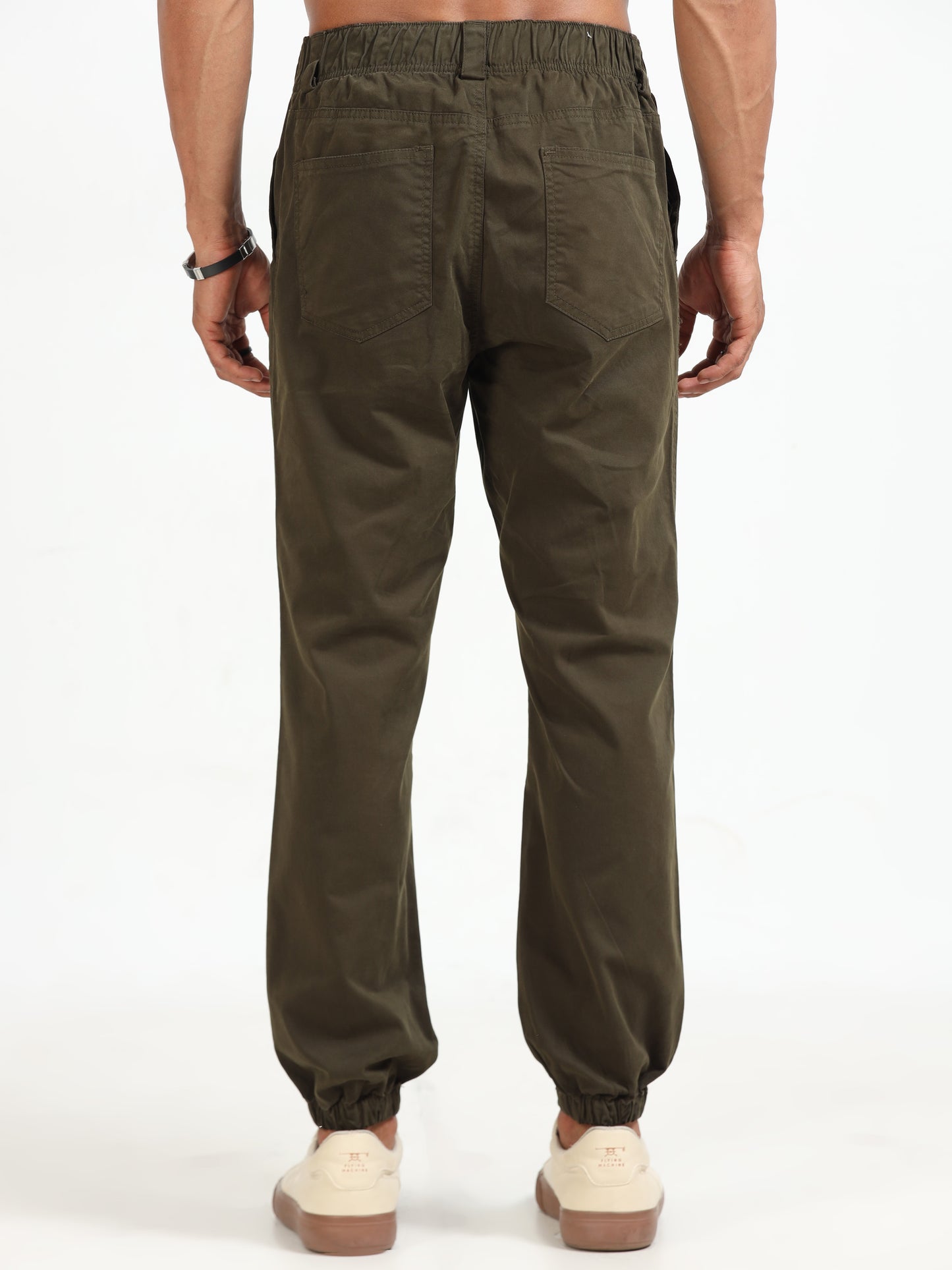 Olive Vintage Jogger Pants for Men