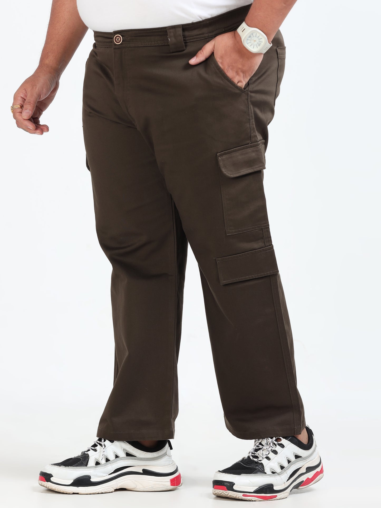 Classic Boohoo Olive Big Size Cargo Pants for Men