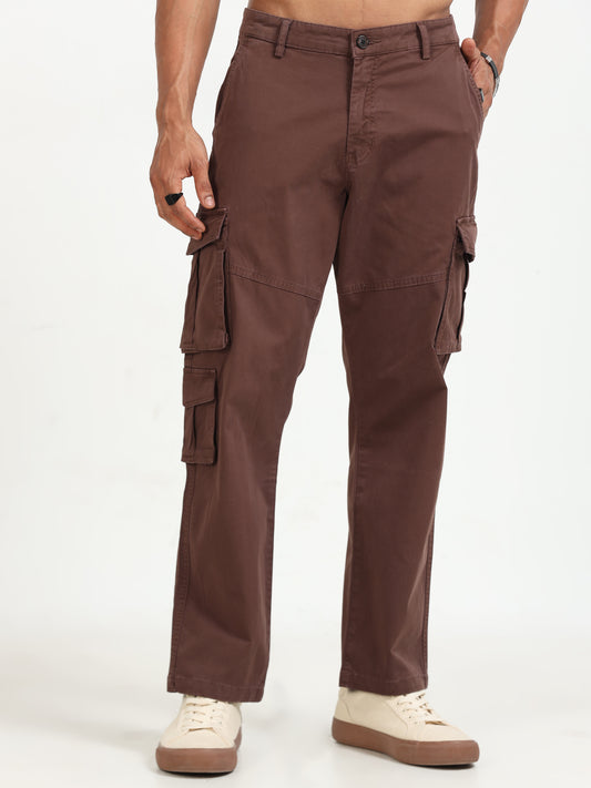 Brown Vintage Cargo Pants for Men