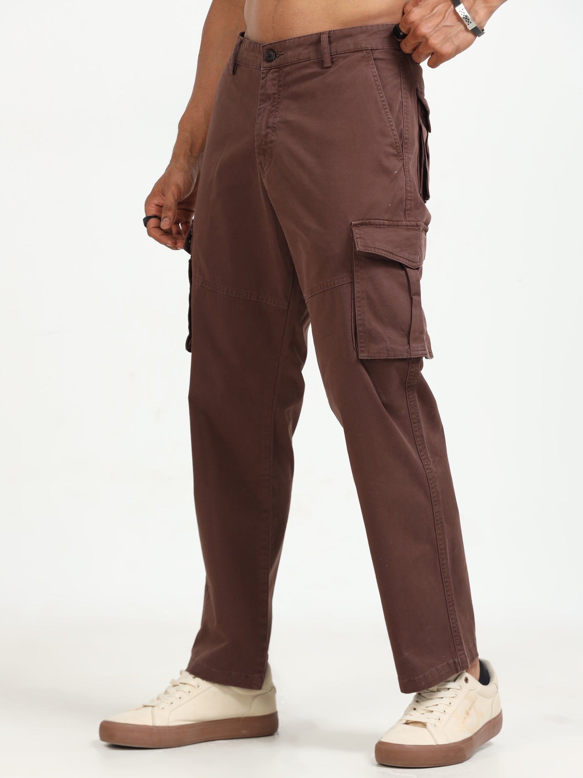 Brown Vintage Cargo Pants for Men