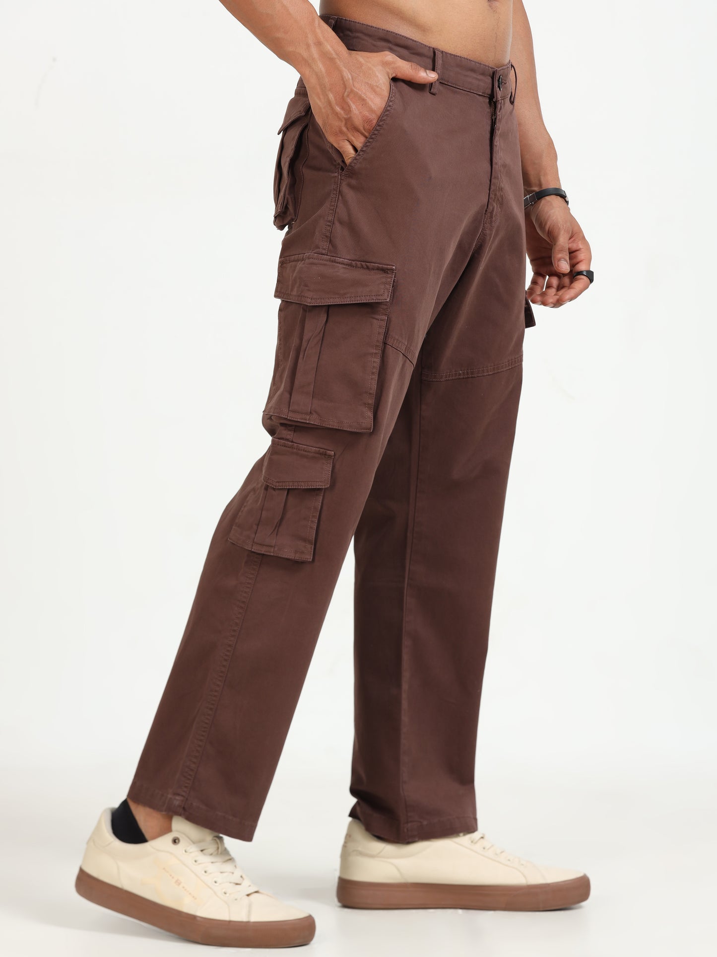 Brown Vintage Cargo Pants for Men