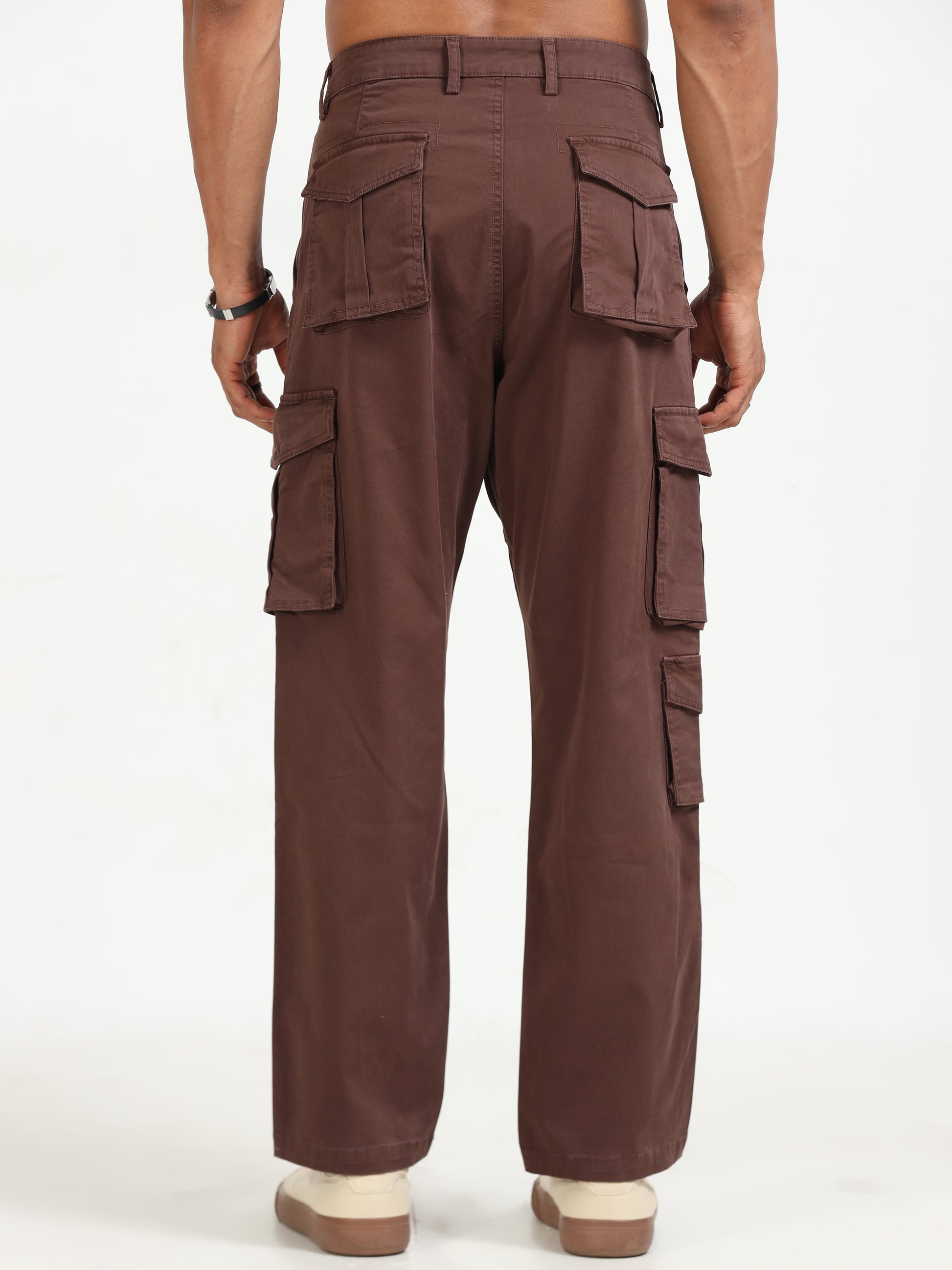 Brown Vintage Cargo Pants for Men