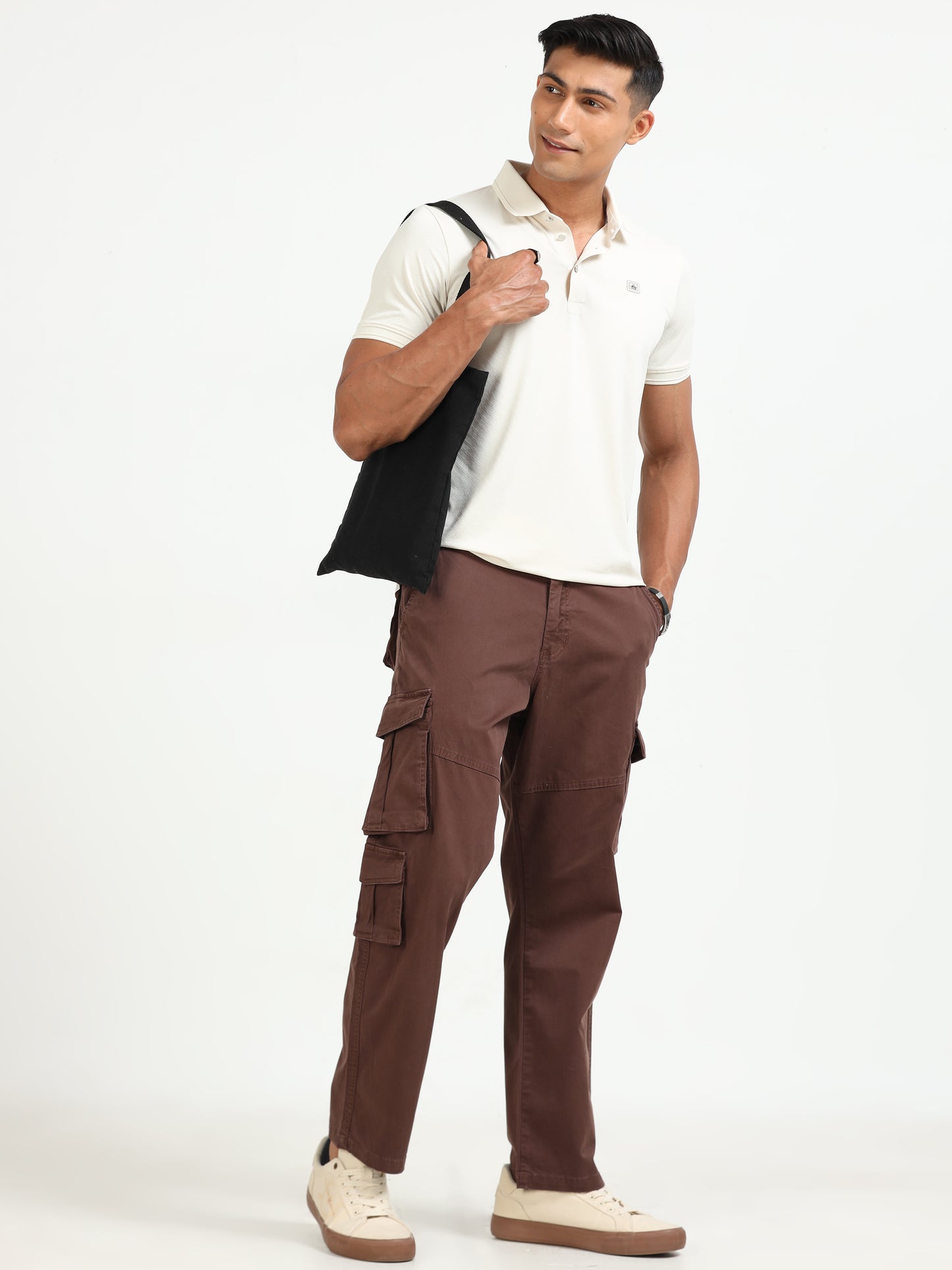 Brown Vintage Cargo Pants for Men