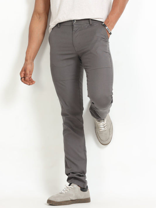 Popcorn Dobby Grey Vintage Cargo Pants for Mens