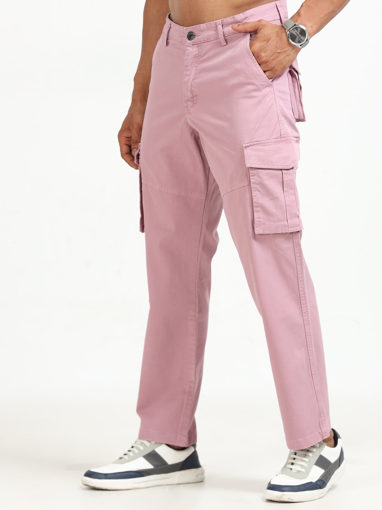 Pink Vintage Cargo Pants for Men