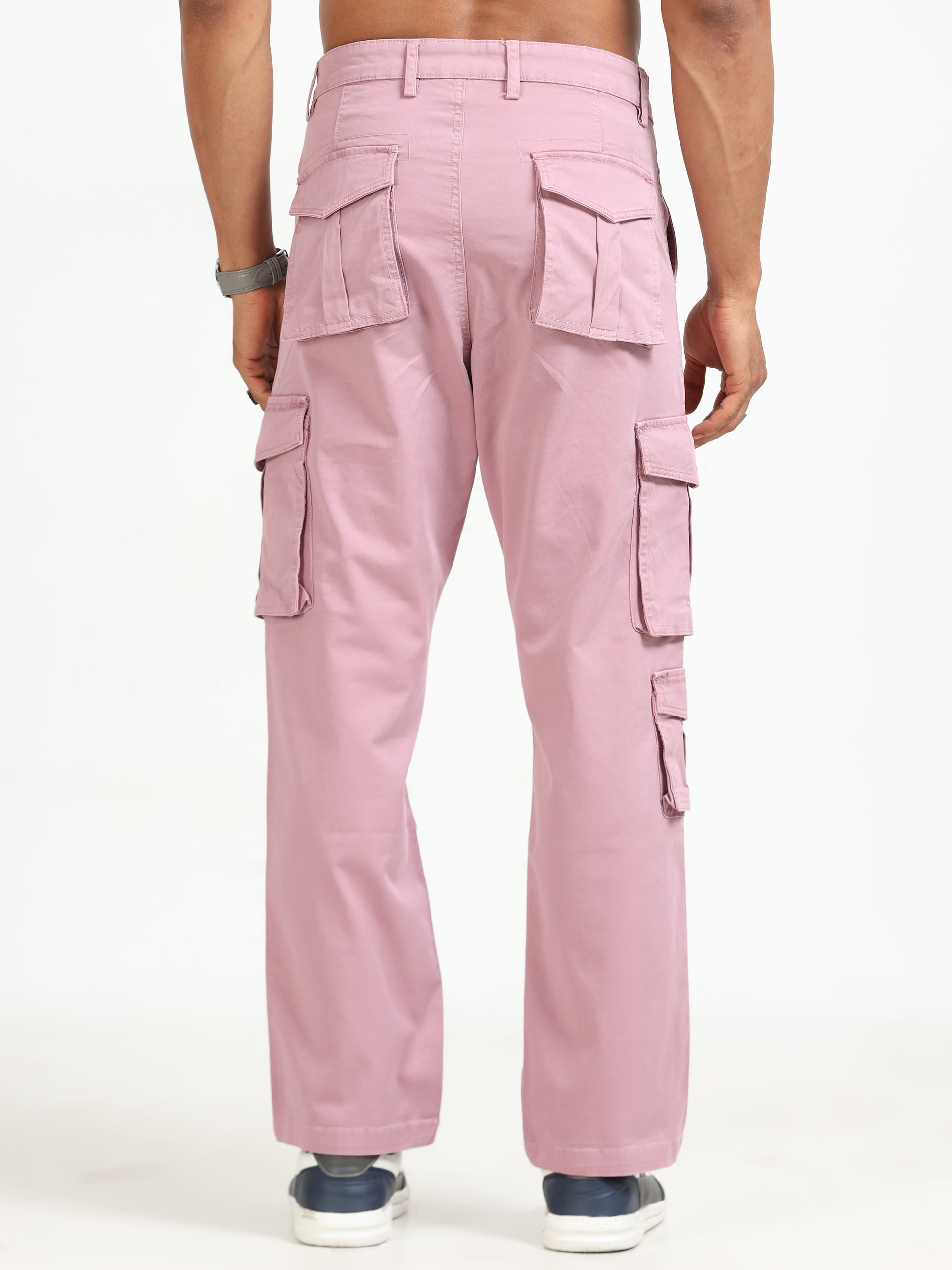 Pink Vintage Cargo Pants for Men