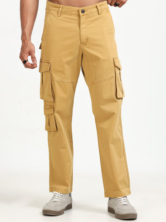 Khaki Vintage Cargo Pants for Men