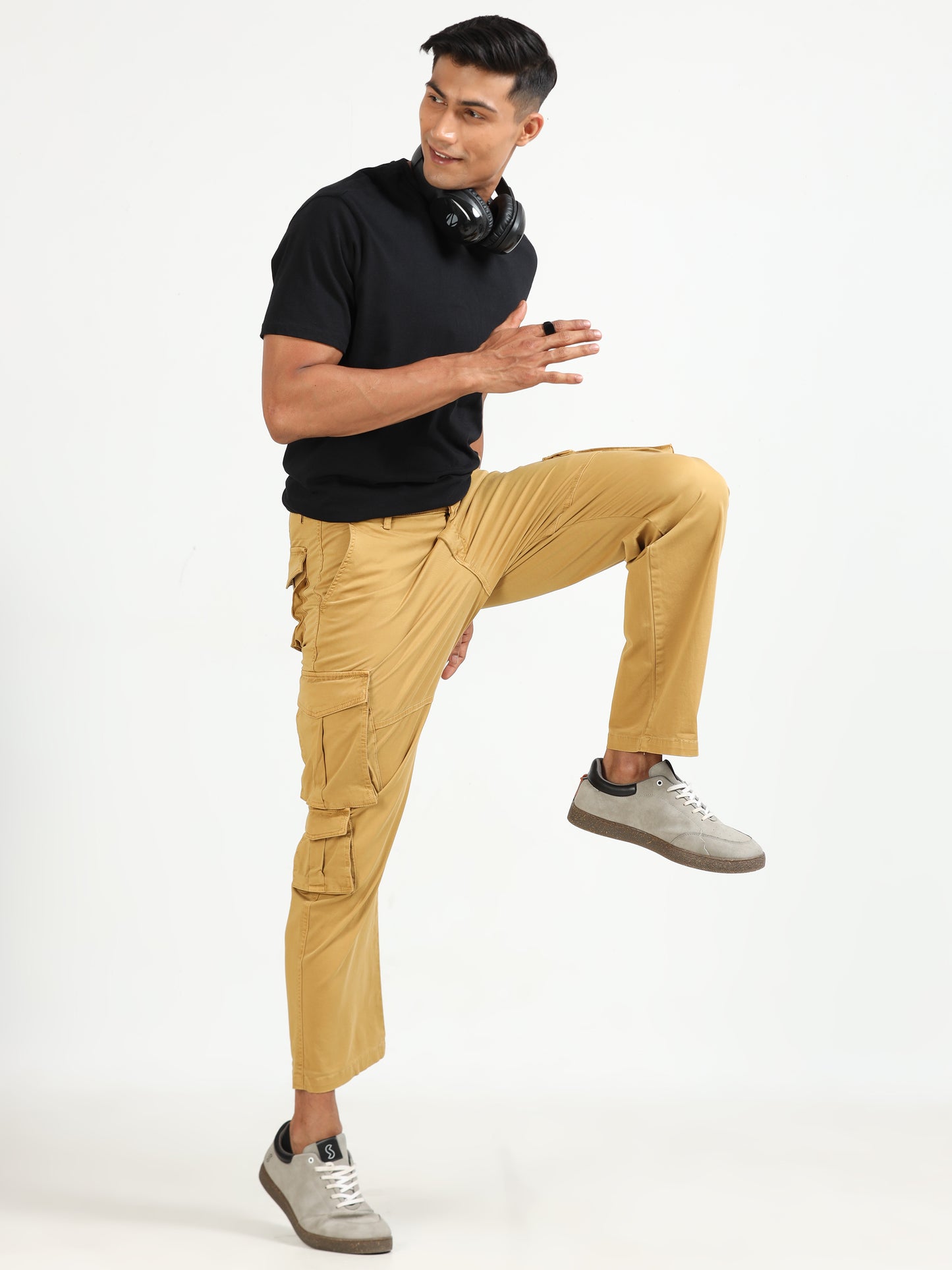 Khaki Vintage Cargo Pants for Men