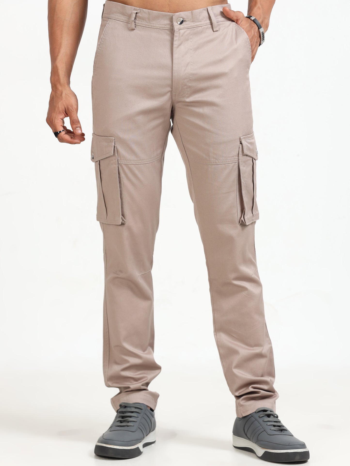 Popcorn Dobby Cargo Pants Khaki for Men