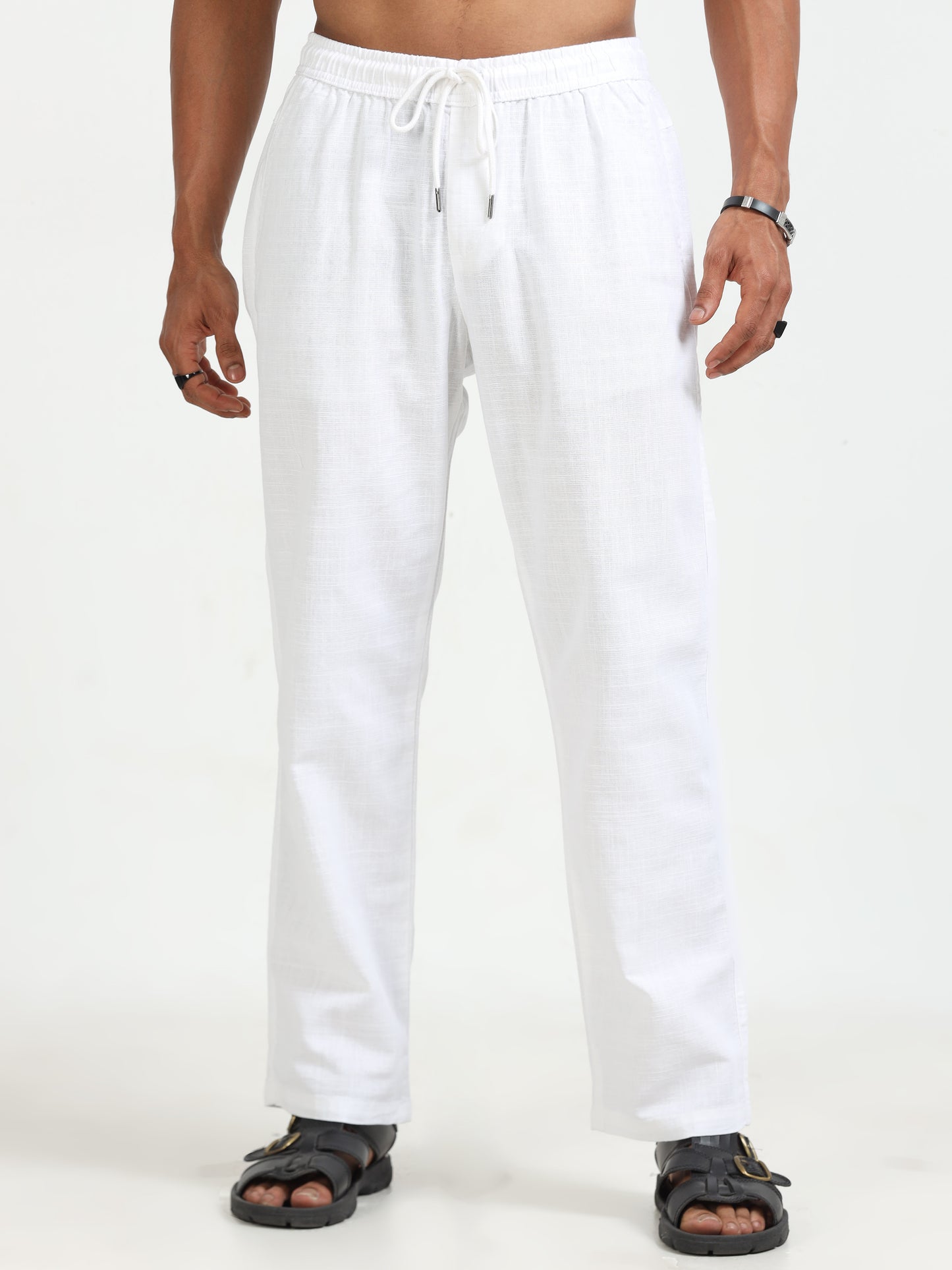 Lazy White Linen Pants for Men