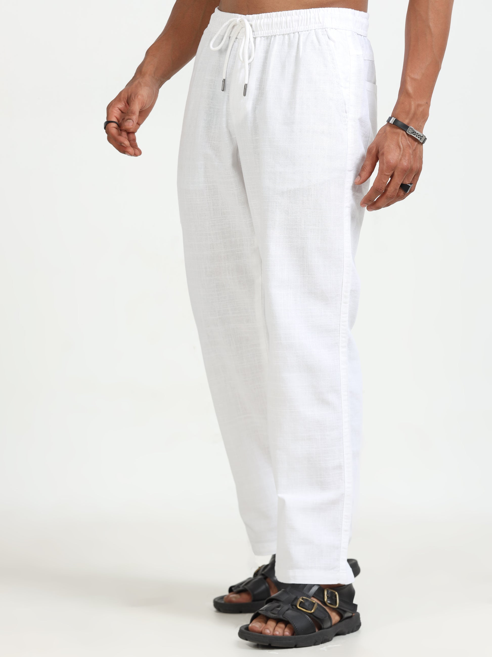 Lazy White Linen Pants for Men