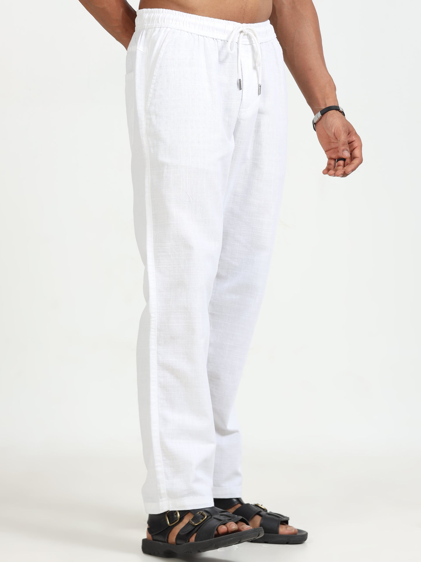 Lazy White Linen Pants for Men